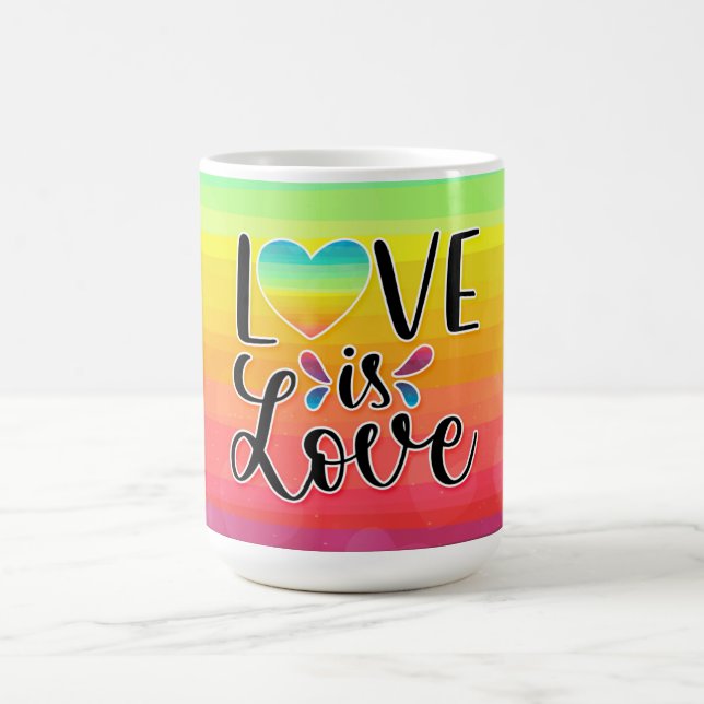 Love is Love - Rainbow Coloured Coffee Mug (Center)