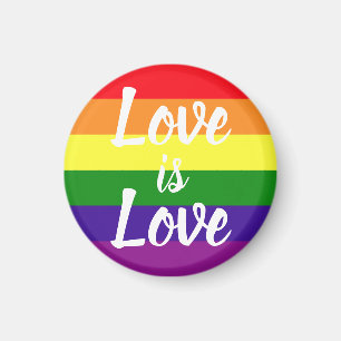 Love is Love Rainbow Colours LGBTQ Pride Magnet