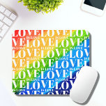 Love Is Love Rainbow Colours Mouse Pad<br><div class="desc">This colourful desk mat is decorated with a watercolor rainbow background and a Love is Love pattern in stylish white typography.</div>