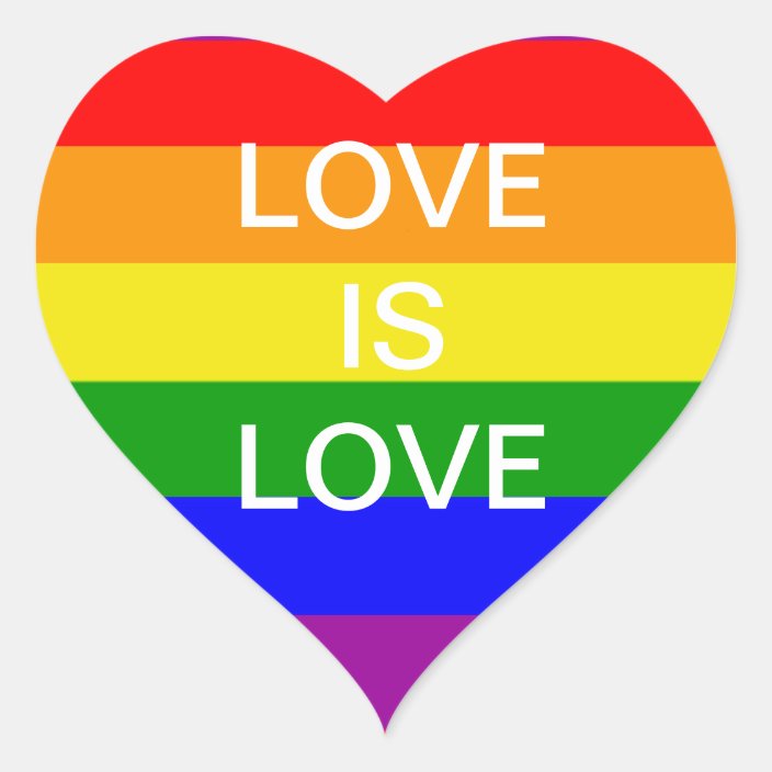 Love Is Love Rainbow Flag Heart Sticker Au