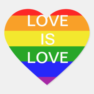 love is love Rainbow flag Heart Sticker