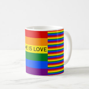 Love is Love Rainbow Flag LGBT Gay Pride Coffee Mug