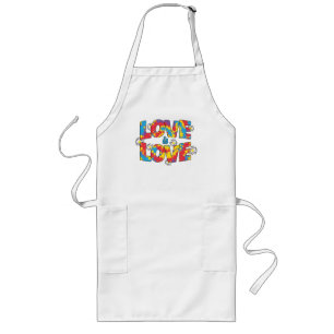 Love Is Love - Rainbow Floral LGBTQ Pride Long Apron