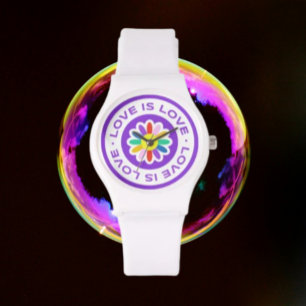 Love Is Love Rainbow Flower Watch
