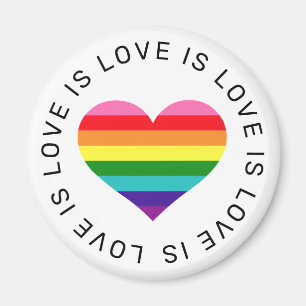 Love is Love Rainbow Heart Gay Pride Magnet