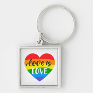 Love is Love Rainbow Heart Key Ring