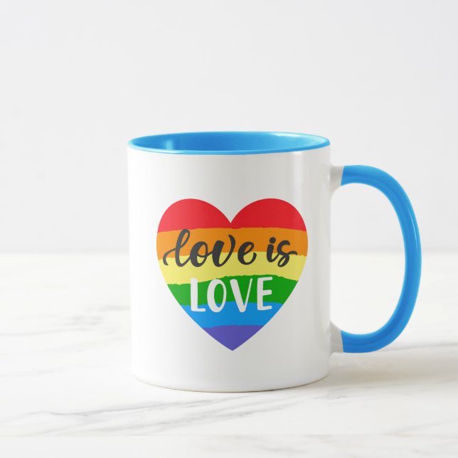 Love is Love Rainbow Heart Mug (Right)
