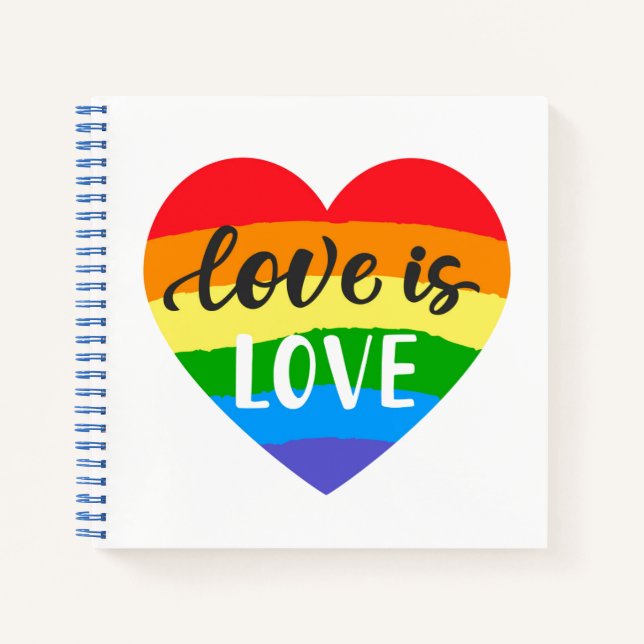 Love is Love Rainbow Heart Notebook (Front)