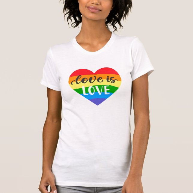 Love is Love Rainbow Heart T-Shirt (Front)