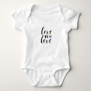 Love is Love   Rainbow Hearts Baby Bodysuit