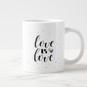Love is Love Rainbow Hearts Large Coffee Mug