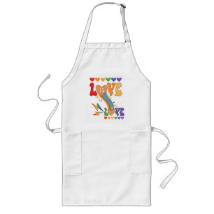 Love Is Love – Rainbow Hearts LGBTQ Pride Design Long Apron