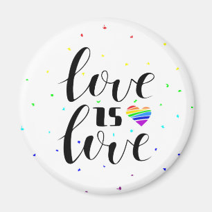 Love is Love Rainbow Hearts Magnet