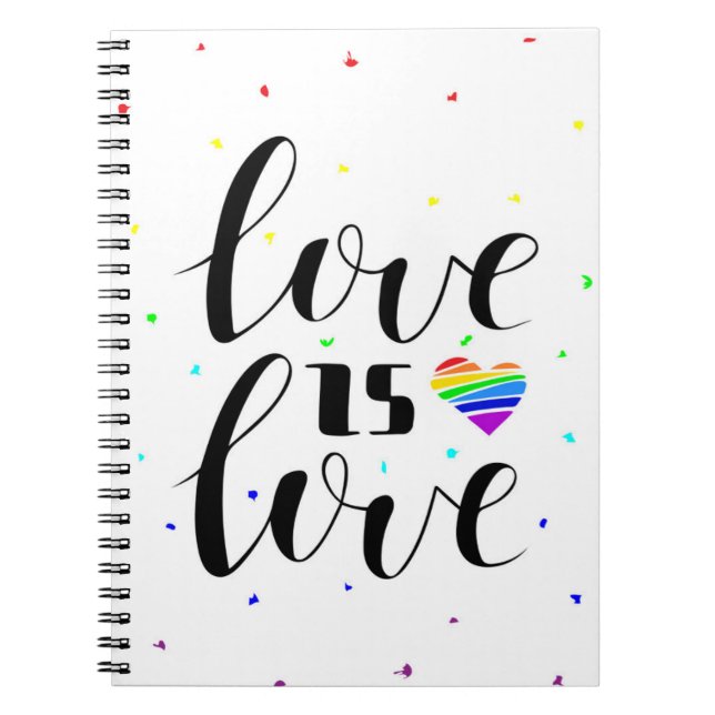 Love is Love | Rainbow Hearts Notebook (Front)