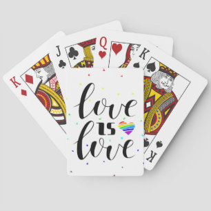 Love is Love Rainbow Hearts Playing Cards
