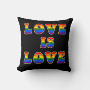 Love is Love Rainbow Letters Gay Community Cushion