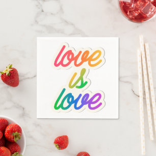 Love is love Rainbow LGBT – Colourful Gay Pride Napkin