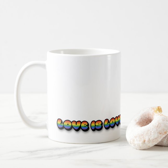 Love is Love Rainbow LGBTQ Mug (With Donut)