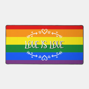 Love is Love Rainbow LGBTQ Pride Desk Mat