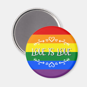 Love is Love Rainbow LGBTQ Pride Magnet