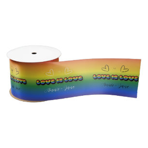 Love is Love Rainbow LGBTQ Satin Ribbon