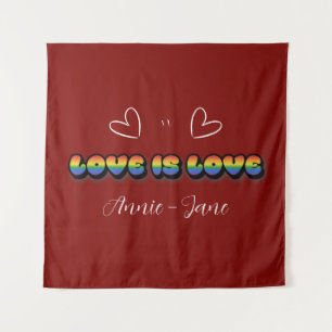 Love is Love Rainbow LGBTQ Tapestry