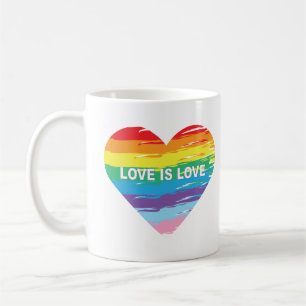 LOVE is LOVE Rainbow LGBTQIA Flag, Pride Coffee Mug