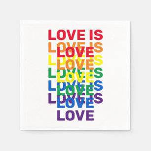 Love is love rainbow modern typography pattern napkin
