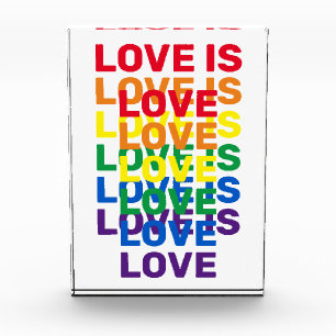 Love is love rainbow modern typography pattern photo block