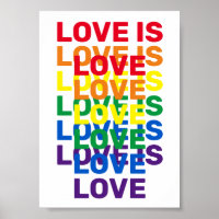 Love is love rainbow modern typography pattern