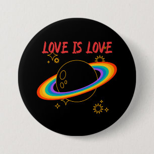 Love is love. Rainbow planet. LGBTQ+pride 7.5 Cm Round Badge