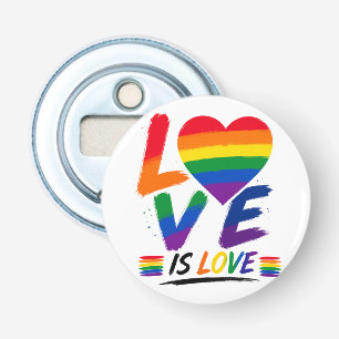 Love Is Love – Rainbow Pride Brush Design Bottle Opener