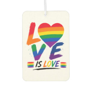 Love Is Love – Rainbow Pride Brush Design Car Air Freshener