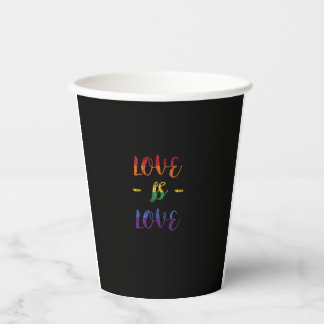 Love is Love Rainbow Pride Flag  Paper Cups