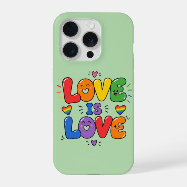 Love Is Love Rainbow Pride iPhone Case (Back)