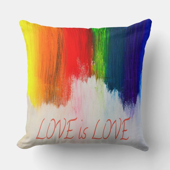 Love is Love Rainbow Pride LBGQT Cushion (Front)