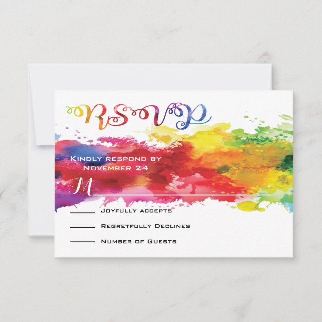 Love is Love Rainbow Splatter RSVP (Front)
