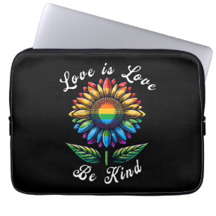 Love Is Love Rainbow Sunflower LGBT+ Gay Lesbian P Laptop Sleeve