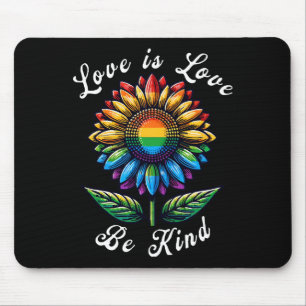 Love Is Love Rainbow Sunflower LGBT+ Gay Lesbian P Mouse Pad