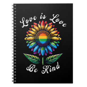 Love Is Love Rainbow Sunflower LGBT+ Gay Lesbian P Notebook