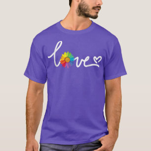 Love Is Love Rainbow Sunflower LGBT Gay Lesbian Pr T-Shirt