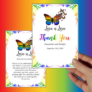 Love is Love Rainbow Theme Thank You Card 
