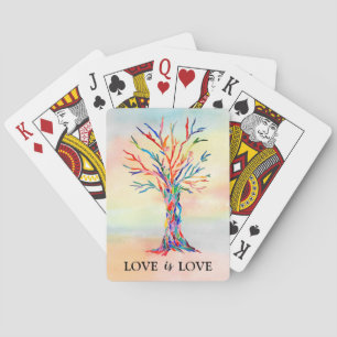 Love is Love Rainbow Tree Playing Cards