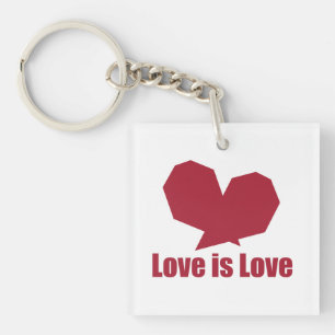 Love is love red heart key ring