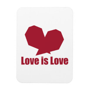 Love is love red heart magnet