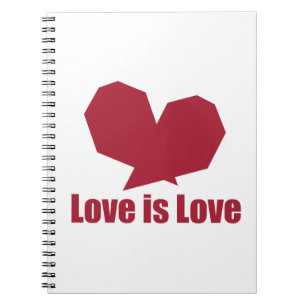 Love is love red heart notebook