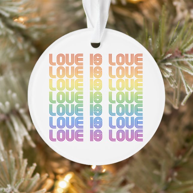 Love is Love Retro Ornament (Tree)