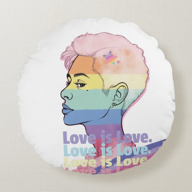 Love is Love Round Cushion (Front)
