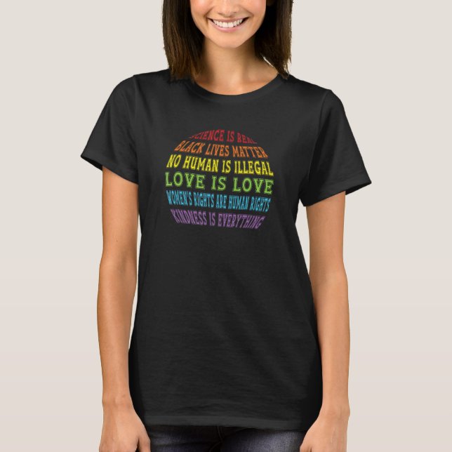 Love Is Love Science Is Real LGBTQ Pride Month LGB T-Shirt (Front)