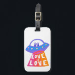LOVE IS LOVE Space Aliens Colourful RAINBOW Luggage Tag<br><div class="desc">Check out this sweet and colourful art,  hand made by me for you! Feel free to add your own text or change the colours. Visit my shop for more!</div>